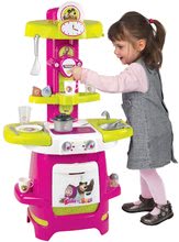 Kolica za lutke setovi - SMOBY 523134-1 hlboký kočík Hello Kitty pre bábiku (55 cm rúčka)+kuchynka Cooky s 19 doplnkami+bábika so šatôčkami 32 cm _0