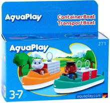 Accessoires pour circuits à eau - Le navire conteneur et de fret AquaPlay avec Wilma le hérisson et le capitaine Bo l'ours - 2 pièces (compatibles avec Duplo)_0