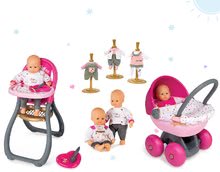Dojenčki in dodatki - Komplet dojenček Baby Nurse Zlata izdaja Smoby z stolčkom za hranjenje globoki voziček za dojenčka in 1 oblekica_11
