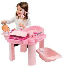 Domčeky pre bábiky - Prebaľovací stolík pre bábiku Nursery Écoiffier s kuchynkou a kúpeľňou s 22 doplnkami ružový od 18 mes_2