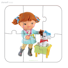 Detské puzzle do 100 dielov - Puzzle Veterinárka Lou Janod v kufríku 6-9-12-16 dielov od 3 - 6 rokov_1