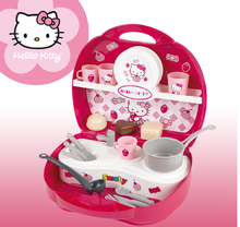 Staré položky - Kuchynka Hello Kitty Smoby v kufríku s 15 doplnkami tmavoružová_1