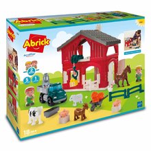 Cuburi de construit Abrick - Joc de construit fermă tradițională cu mașină Abrick Écoiffier și 2 figurine y cu 5 animăluțe de la 18 luni_2