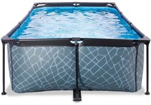 Obdélníkové bazény  - Bazén s filtrací Stone pool Exit Toys ocelová konstrukce 220*150 cm šedý od 6 let_0