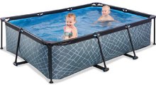 Bazény obdĺžnikové -  NA PREKLAD - Piscina de Stone Pool Exit Toys con filtración. Estructura de acero 220*150*65 cm gris desde 6 años_3