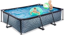 Obdélníkové bazény  - Bazén s filtrací Stone pool Exit Toys ocelová konstrukce 300*200 cm šedý od 6 let_0