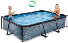 Bazény obdĺžnikové - Bazén s filtráciou Stone pool Exit Toys oceľová konštrukcia 300*200*65 cm šedý od 6 rokov_1