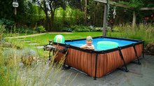 Bazény obdĺžnikové -  NA PREKLAD - Piscina con filtración Wood Pool Exit Toys Estructura de acero 300*200*65 cm marrón desde 6 años_0