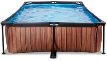 Obdélníkové bazény  - Bazén s filtrací Wood pool Exit Toys ocelová konstrukce 300*200 cm hnědý od 6 let_1
