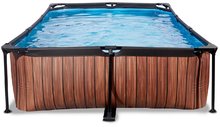 Piscine dreptunghiulare - Piscină cu filtrare Wood pool brown Exit Toys construcție din metal 300*200*65 cm maro de la 6 ani_1