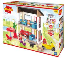 Jeux de construction Abrick - Construction de maison familiale Abrick Écoiffier Double étage avec une moto et 3 figurines 56 pièces à partir de 18 mois._1