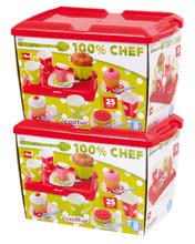 Kuchyňky pro děti sety - Set kuchyňka Tefal French Touch Bubliny Smoby s magickým bubláním a čajová souprava 100% Chef_26