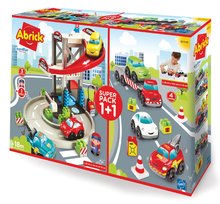 Abrick építőkockák - Építőjáték Abrick emeletes garázs kamionnal Fast Car Écoiffier 7 járművel és 1 figurával 18 hó-tól_0