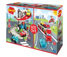 Gioco di costruzioni per bambini  Abrick - Gioco di costruzione Garage a piani con camion Abrick Écoiffier con 9 auto pieghevoli e personaggio  dai 18 mesi_0