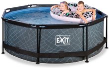 Bazény kruhové - Bazén s filtráciou Stone pool Exit Toys kruhový oceľová konštrukcia 244*76 cm šedý od 6 rokov_0