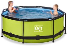 Bazény kruhové - Bazén s filtráciou Lime pool Exit Toys kruhový oceľová konštrukcia 244*76 cm zelený od 6 rokov_0