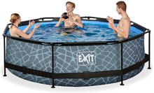 Kruhové bazény - Bazén s filtrací Stone pool Exit Toys kruhový ocelová konstrukce 300*76 cm šedý od 6 let_3