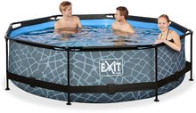 Bazény kruhové - Bazén s filtráciou Stone pool Exit Toys kruhový oceľová konštrukcia 300*76 cm šedý od 6 rokov_0