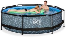 Kruhové bazény - Bazén s filtrací Stone pool Exit Toys kruhový ocelová konstrukce 300*76 cm šedý od 6 let_1