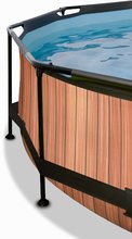 Bazeni okrogli - Bazen s filtracijo Wood pool Exit Toys okrogel kovinska konstrukcija 300*76 cm rjav od 6 leta_1