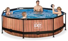 Kruhové bazény - Bazén s filtrací Wood pool Exit Toys kruhový ocelová konstrukce 300*76 cm hnědý od 6 let_2