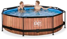 Bazény kruhové - Bazén s filtráciou Wood pool Exit Toys kruhový oceľová konštrukcia 300*76 cm hnedý od 6 rokov_3