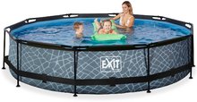 Bazény kruhové - Bazén s filtráciou Stone pool Exit Toys kruhový oceľová konštrukcia 360*76 cm šedý od 6 rokov_0