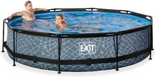 Bazény kruhové - Bazén s filtráciou Stone pool Exit Toys kruhový oceľová konštrukcia 360*76 cm šedý od 6 rokov_3