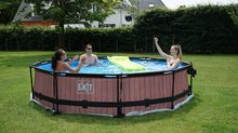 Bazény kruhové - Bazén s filtráciou Wood pool Exit Toys kruhový oceľová konštrukcia 360*76 cm hnedý od 6 rokov_0