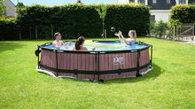 Bazény kruhové - Bazén s filtráciou Wood pool Exit Toys kruhový oceľová konštrukcia 360*76 cm hnedý od 6 rokov_1