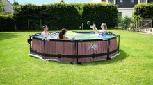 Piscine circolari - Piscina con filtrazione Wood pool Exit Toys rotonda con costruzione in acciaio  360*76 cm marrone dai 6 anni_1