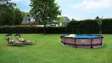 Piscines rondes - Piscine avec filtration Wood pool Exit Toys Structure en acier circulaire de 360*76 cm de couleur brun à partir de 6 ans._3