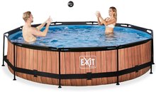 Okrugli bazeni - Bazen s filtracijom Wood pool brown Exit Toys okrugli metalna konstrukcija 360*76 cm smeđi od 6 god_0