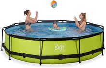 Piscine circolari - Piscina con filtrazione Lime pool Exit Toys rotonda con costruzione in acciaio 360*76 cm verde dai 6 anni_0