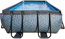 Bazény obdĺžnikové - Bazén s filtráciou Stone pool Exit Toys oceľová konštrukcia 400*200*100 cm šedý od 6 rokov_1