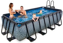 Obdélníkové bazény  - Bazén s filtrací Stone pool Exit Toys ocelová konstrukce 400*200*100 cm šedý od 6 let_3