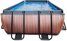 Baseny prostokątne - Basen z filtracją Wood pool Exit Toys stalowa konstrukcja, 400x200x100 cm, brązowy, od 6 roku życia_3