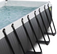Obdélníkové bazény  - Bazén s filtrací Black Leather pool Exit Toys ocelová konstrukce 400*200*100 cm černý od 6 let_0