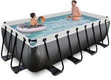 Obdélníkové bazény  - Bazén s filtrací Black Leather pool Exit Toys ocelová konstrukce 400*200*100 cm černý od 6 let_2