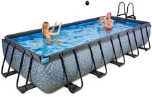 Obdélníkové bazény  - Bazén s filtrací Stone pool Exit Toys ocelová konstrukce 540*250*100 cm šedý od 6 let_0