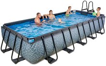 Bazény obdĺžnikové - Bazén s filtráciou Stone pool Exit Toys oceľová konštrukcia 540*250*100 cm šedý od 6 rokov_1