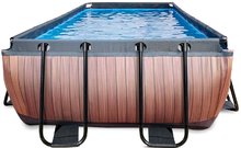 Bazény obdĺžnikové - Bazén s filtráciou Wood pool Exit Toys oceľová konštrukcia 540*250*100 cm hnedý od 6 rokov_3
