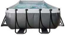 Obdélníkové bazény  - Bazén s filtrací Black Leather pool Exit Toys ocelová konstrukce 540*250*100 cm černý od 6 let_0