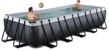 Bazény obdĺžnikové - Bazén s filtráciou Black Leather pool Exit Toys oceľová konštrukcia 540*250*100 cm čierny od 6 rokov_1