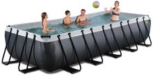Obdélníkové bazény  - Bazén s filtrací Black Leather pool Exit Toys ocelová konstrukce 540*250*100 cm černý od 6 let_2