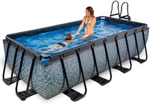 Obdélníkové bazény  - Bazén s pískovou filtrací Stone pool Exit Toys ocelová konstrukce 400*200*100 cm šedý od 6 let_1