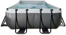 Bazény obdĺžnikové -  NA PREKLAD - Piscina con filtración de arena Black Leather pool Exit Toys Estructura de acero 400*200*100 cm negro desde 6 años._2