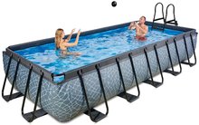 Bazény obdĺžnikové - Bazén s pieskovou filtráciou Stone pool Exit Toys oceľová konštrukcia 540*250*100 cm šedý od 6 rokov_1