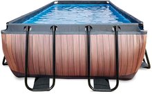 Baseny prostokątne - Basen z filtracją piaskową Wood pool Exit Toys stalowa konstrukcja, 540x250x100 cm, brązowy, od 6 roku życia_3