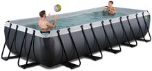 Bazény obdĺžnikové - Bazén s pieskovou filtráciou Black Leather pool Exit Toys oceľová konštrukcia 540*250*100 cm čierny od 6 rokov_0